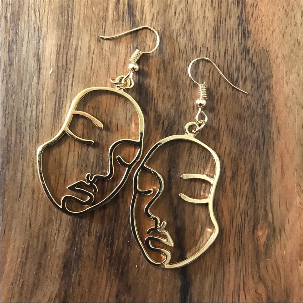 Face Silhouette Drop Earrings